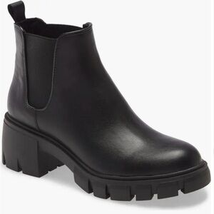 Steve Madden Howler Bootie Black Chunky Heel Combat Boots Size 8.5
